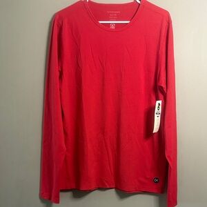 NWT Outerknown Bright Red Long Sleeve Tee upf 30 Medium